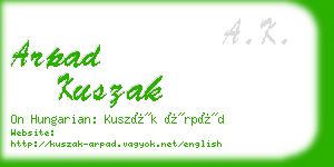 arpad kuszak business card